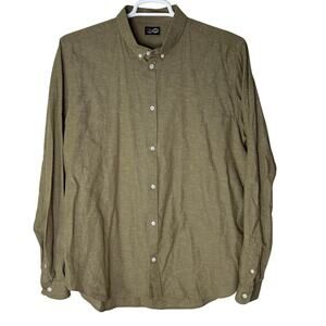 Cheap Monday Damon Shirt Men's XL Button Up Olive Green Cotton Grunge Skater